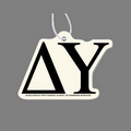 Paper Air Freshener Tag W/ Tab - Greek Letters: Delta Upsilon